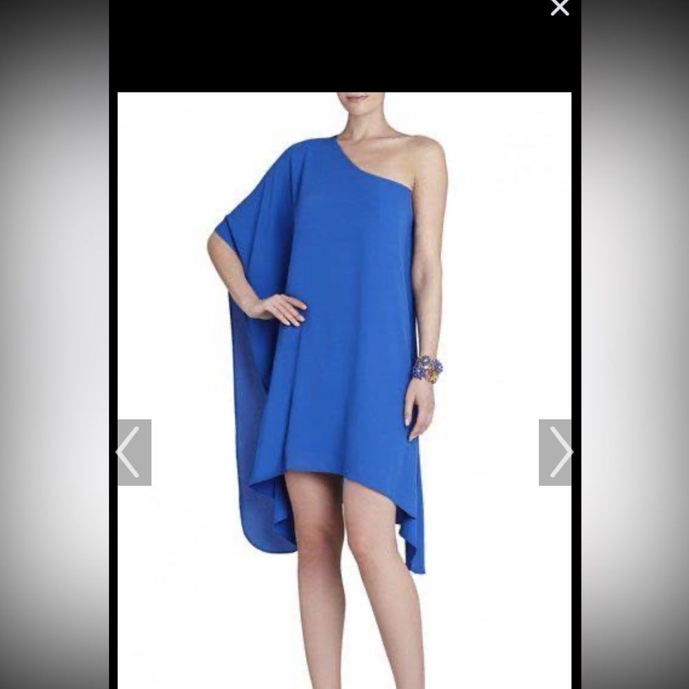BCBGMaxaZria One Shoulder Draped Dress
